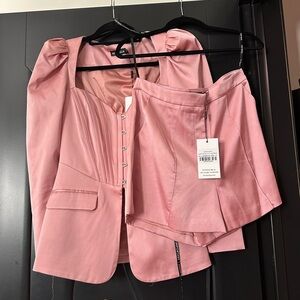 Lavish Alice Corset Blazer and Shorts Set in Dusty Pink (US Size 8)